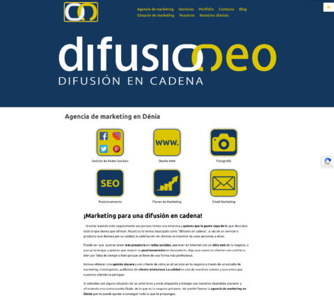 Diseño web Dénia 2 captura de pantalla web difusioneo