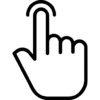 web facil de usar icono mano tactil
